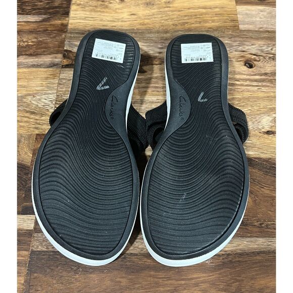 Clarks Cloudsteppers Black Mira Isle Slide On Sandals Size 8.5 Wide - Picture 6 of 6